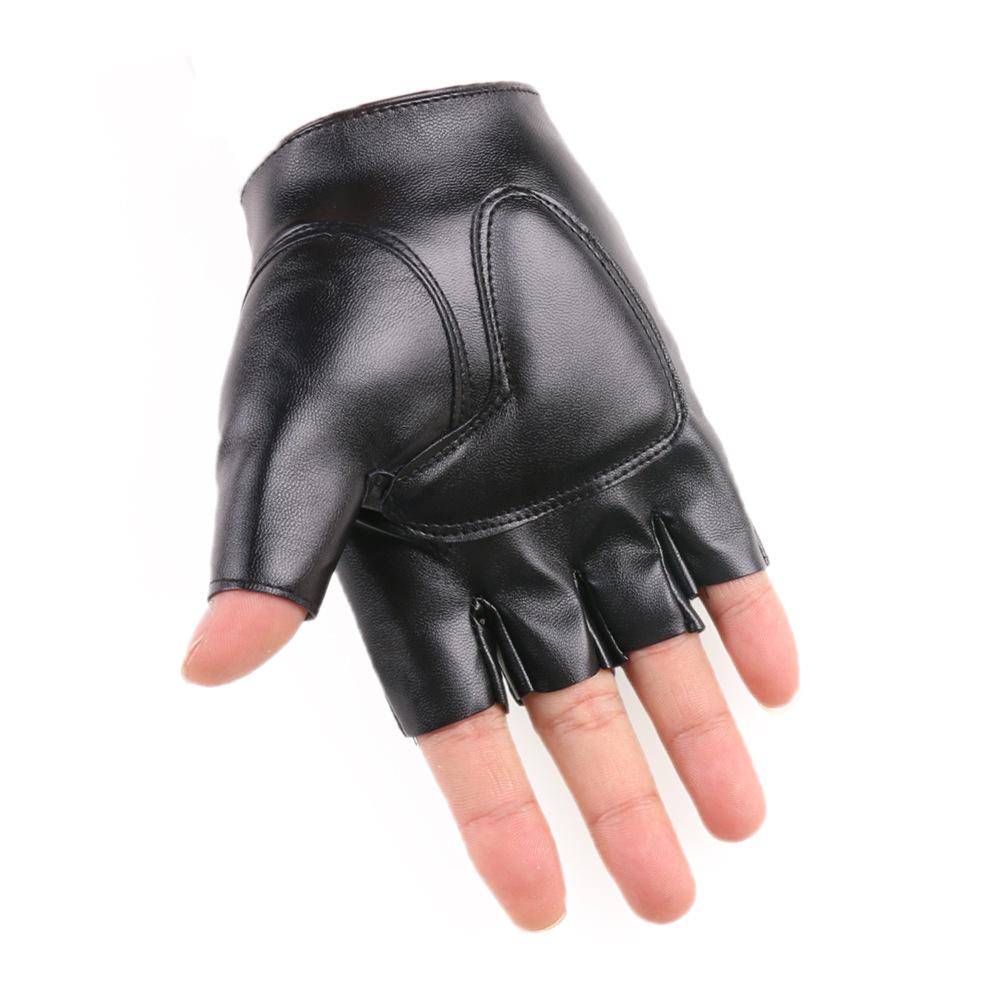 Outdoor Cycling Leather Gloves New Style Men and Women Sports Half Finger Gloves Tactical Dance Fitness Imitation Leather PU Gloves
