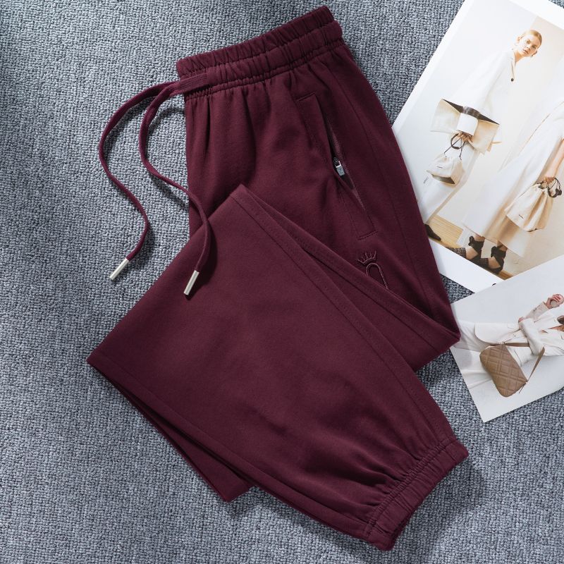 Cotton Thin Style in Beige Small Oversized Track Pants