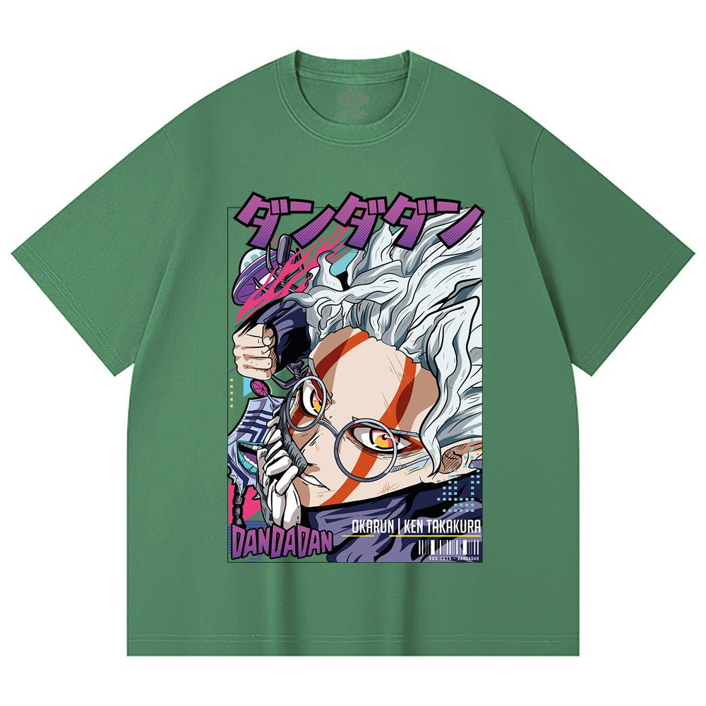 230 g/m² 100% Baumwolle Dandadan V18 Okarun Print Unisex Schweres Baumwoll-T-Shirt