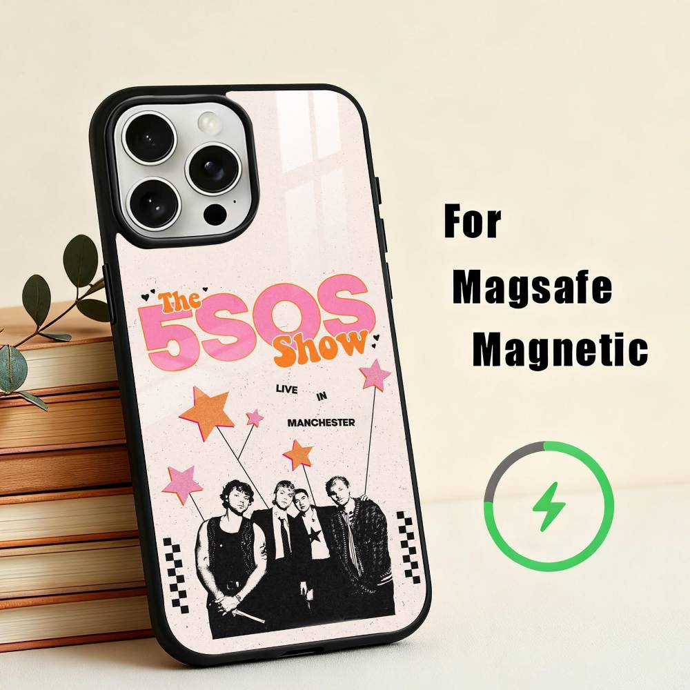 P-Popular Rock B-Band 5-5SOS Phone Case For iPhone 17,16,15,14,13,12,Plus,Pro,Max for Magsafe Magnetic Wireless Charging