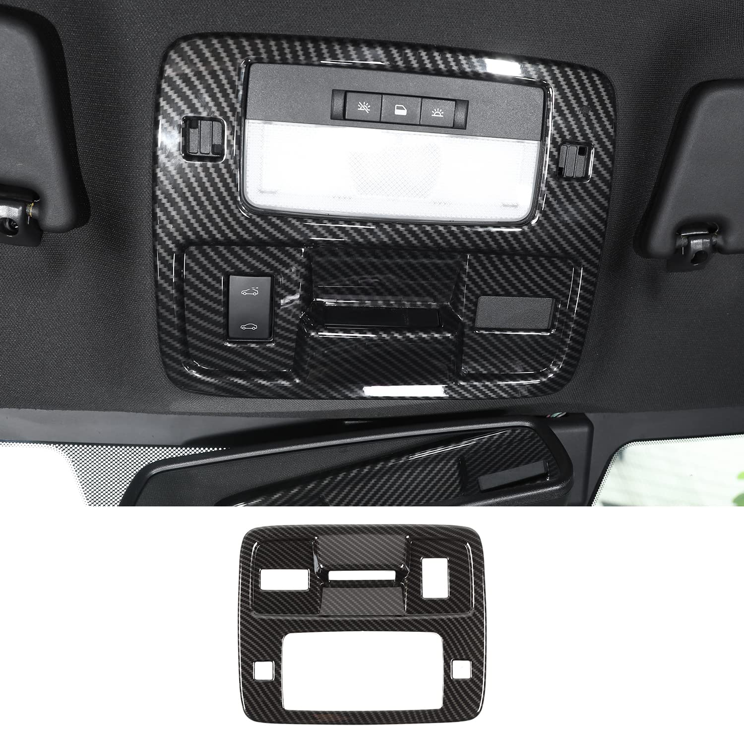 RT-TCZ Roof Reading Light Lamp Switch Button Panel Trim Cover Carbon Fiber Interior Accessories for Chevrolet Camaro 2010-2015