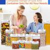 Homlly Uno 7 pieces BPA Free Air Tight Food Cookie Storage Cereal  Plastic Containers Set (Free Label Stickers)