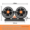 Dual Head 12V/4V/USB Car Fan with Double Control and High Wind Power