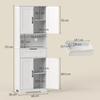 172 Cm Tall Kitchen Pantry Cupboard W/ Small Open Counter, Freestanding Kitchen Cabinet W/ 2 Adjustable Shelves, White
