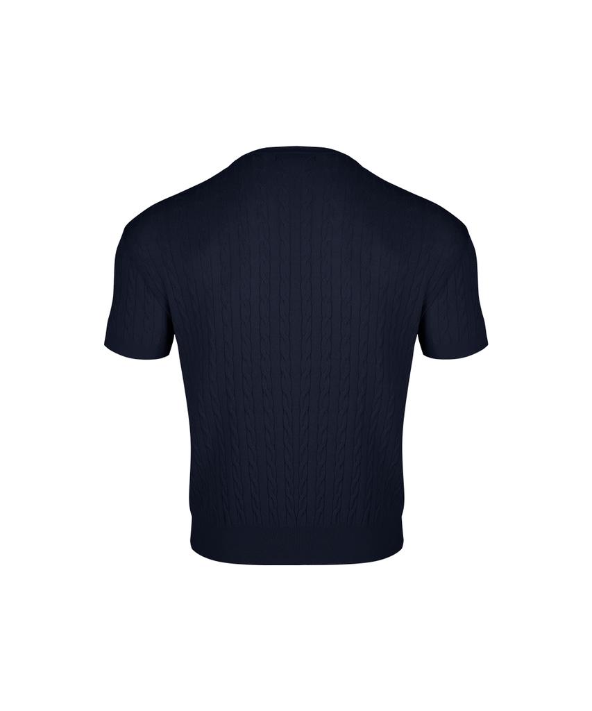 NINEZ Cable Short Sleeve Muscle Knit_3Color