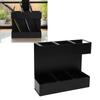 Straw Organizer 3 Compartment Iron Straw Chopstick Storage Kitchen Utensil Holder with Bottom Drain for Countertop Cabinet Black