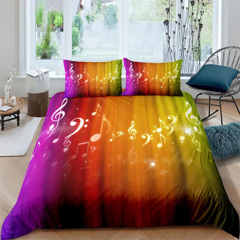 Noten Bettbezug Set Musik Thema Bettwäsche Set Mikrofaser Klassische Musik Bettdeckenbezug Twin King Für Jungen Mädchen Zimmer Wohnheim