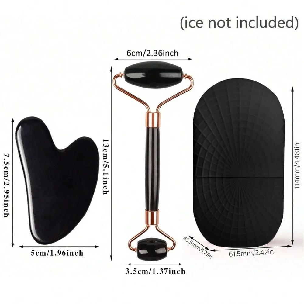3Pcs Face Massager Kit Ice Face Roller Gua Sha Board Facial Massage Roller Face Lifting Contouring Tools Beauty Skin Care Tools
