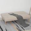 3-Seater Sofa Bed with Backrest Adjustable To 3 Levels, 2 Cushions and Removable Armrests, Beige, 185x84x85cm