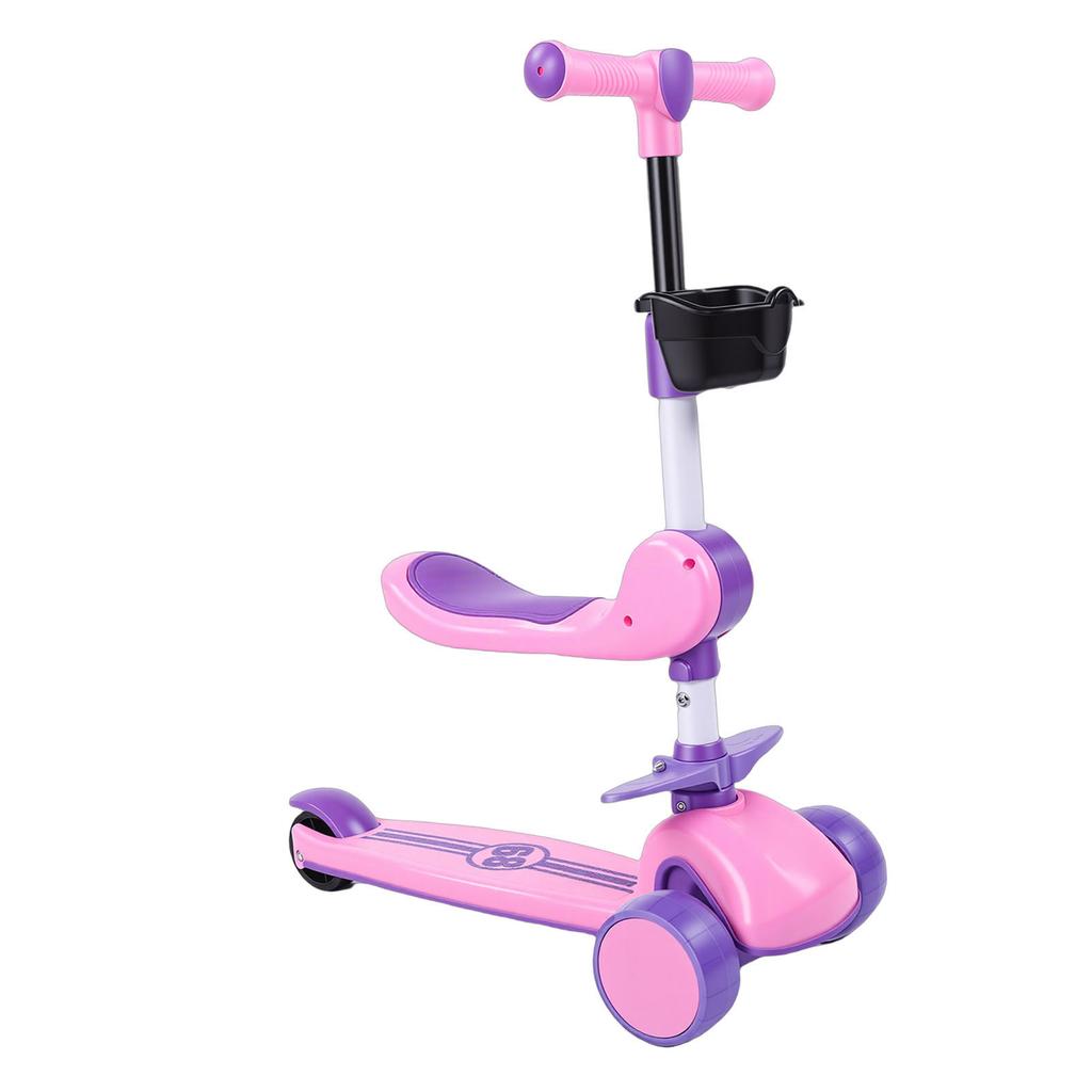3 Wheel LED Light Up Scooter with 3 Wheels   Handlebar and Removable Seat Folding Scooter for Outdoor Activities