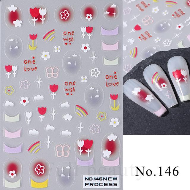 Nail Art Stickers Autumn Maple Leaf Sunflower Flower Elk Adhesive Nail Stickers