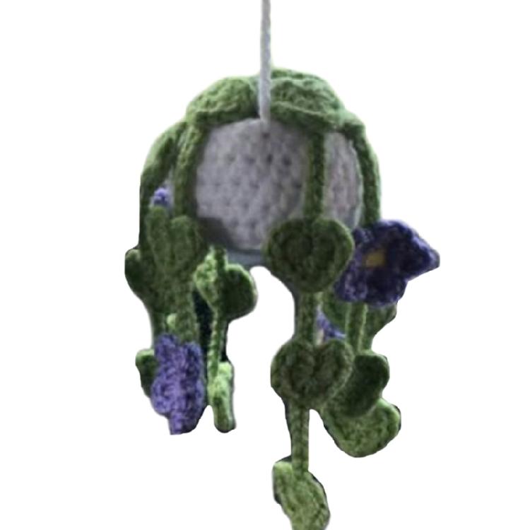 Handmade Crochet Car Styling Plant Succulent Car Plant Ornamentos Decoration