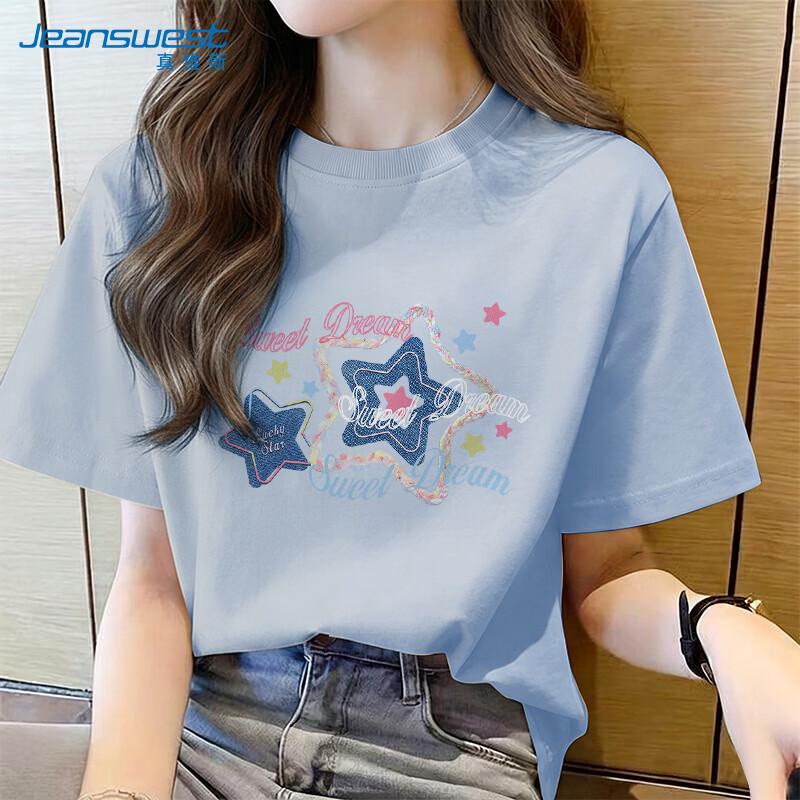 Jeanswest Women s 2026 Summer Cotton Graphic Short Sleeve T-Shirt M