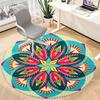 1pc Colorful Mandala Pattern Chair Carpet for Office, Soft Flannel Throw Mat, Perfect for Office,Holiday Party Decoration Choice yy251113043
