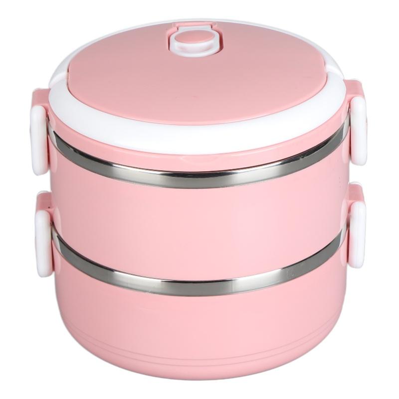 Thermal Lunch Box Stackable Hot Food Insulated Box 304 Stainless Steel Round Lunchbox Sealed Food ContainersDouble Layer 304