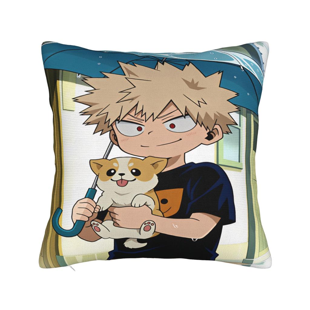Pillow Cover Katsuki Anime Bakugo Retro Trendy Pillow Case For Sofa Couch Bed Living Room Pillowcases