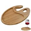 Appetizer Plates Wine Glass Holder Cocktail Charcuterie Plates Wine Glass Topper Wooden Serving Tray Small Cheese Board forParty