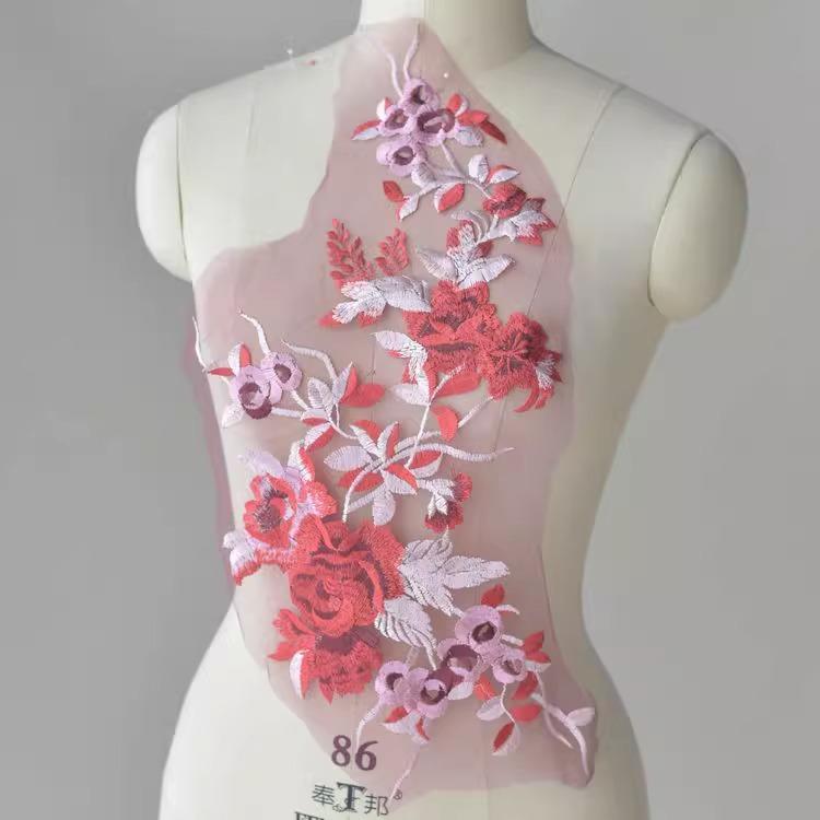 Accesorios de Encaje de Color, Vestido Con Encaje Bordado de Escenario Aplique Joyería Hecha a Mano Diy Tela para Ropa Tela