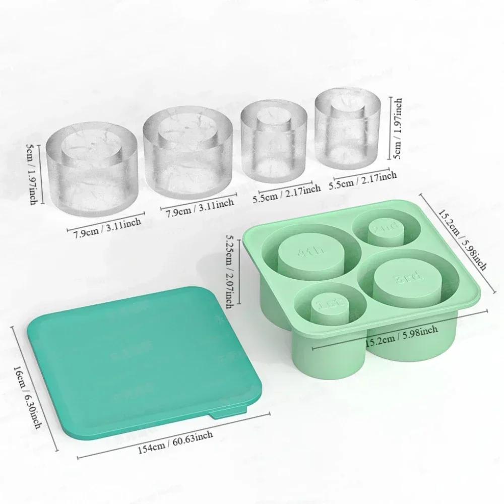 Ice Cube Tray for Stanley Cup Silicone Ice Cube Molds 20oz 30oz 40oz Tumbler Cup Ice Cube Trays with Lid Fit for Drinks,Coffee