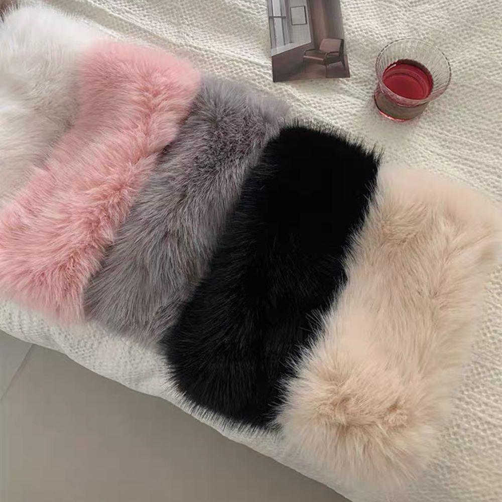 Winter Lmitation Fur Thickened Fluffy Headband Warm Faux Fur Hat Soft Elastic Ear Warmer Adjustable Coldproof Women Headbands