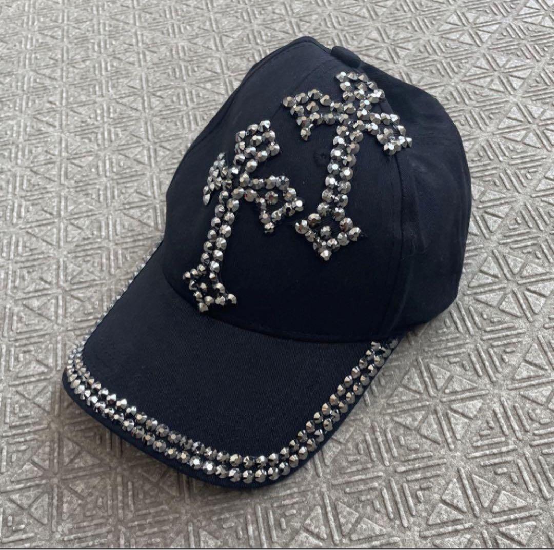 

[Б/У] Панк Харадзюку Y2K Кепка с заклепками из страз Гранж Опиум