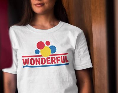 Funny Wonderful Logo Parody Pop Cotton Unisex Tee T-Shirt