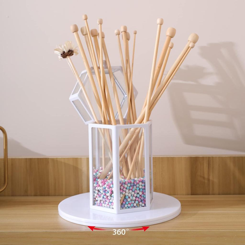 6 Inch Lazy Sn Turntable White Acrylic Ball Bearing Rotating Tray for Spice Rack Table Cake Kitchen Pantry Decorating Bathrooms TV Laptop Computer