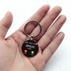Alloy glass keychain accessory, mobile phone call interface pattern