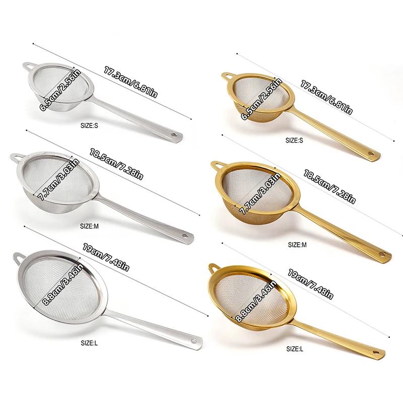 For Kitchen Stainless Steel Matcha Sifter Very Fine Mesh Rust-Proof Tea Strainer Easy To Clean Small Food Sifters