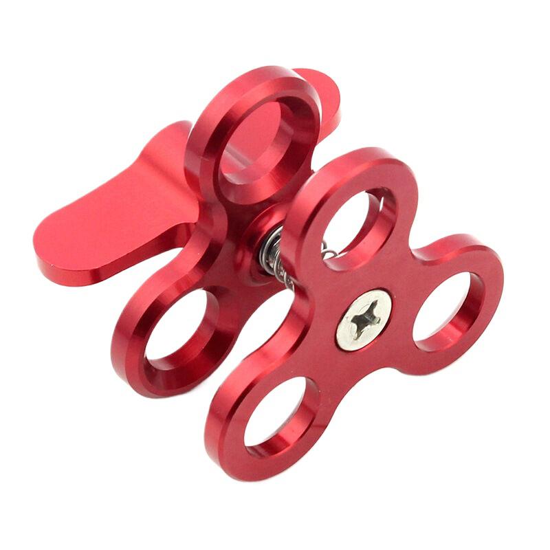 Triple Ball Clamp 3 Holes Underwater Arm Diving Bracket For Photography Torch Aluminum Diving Lights Ball Butterfly Clip Mount