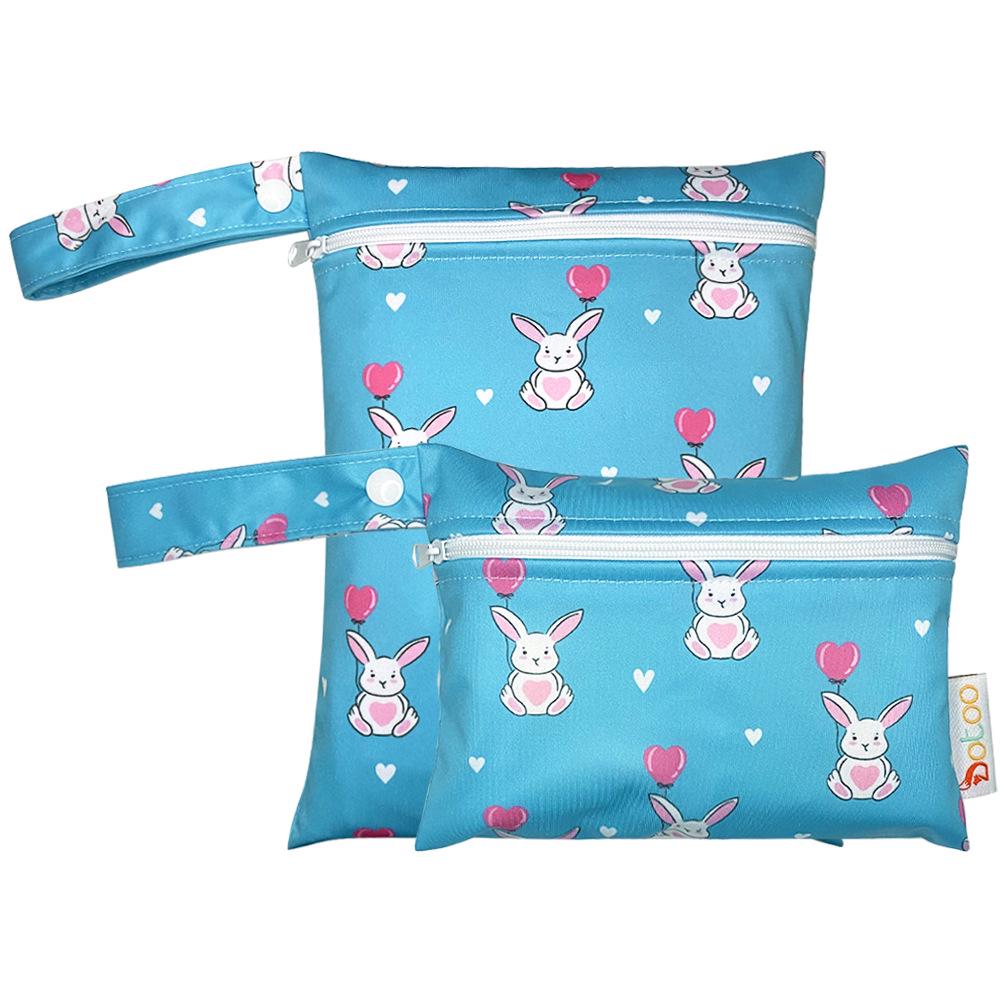 Waterproof Cartoon Print Washable Baby Diaper and Storage Organizer Bag