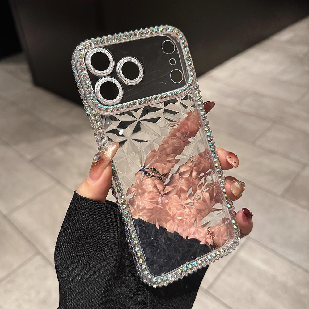 

Милый 3D чехол для телефона с узором из страз и бриллиантов для iPhone 17 Air 16 15 14 13 12 11 Pro Max Ударопрочный мягкий чехол из ТПУ подарок для девушки iPhone Air