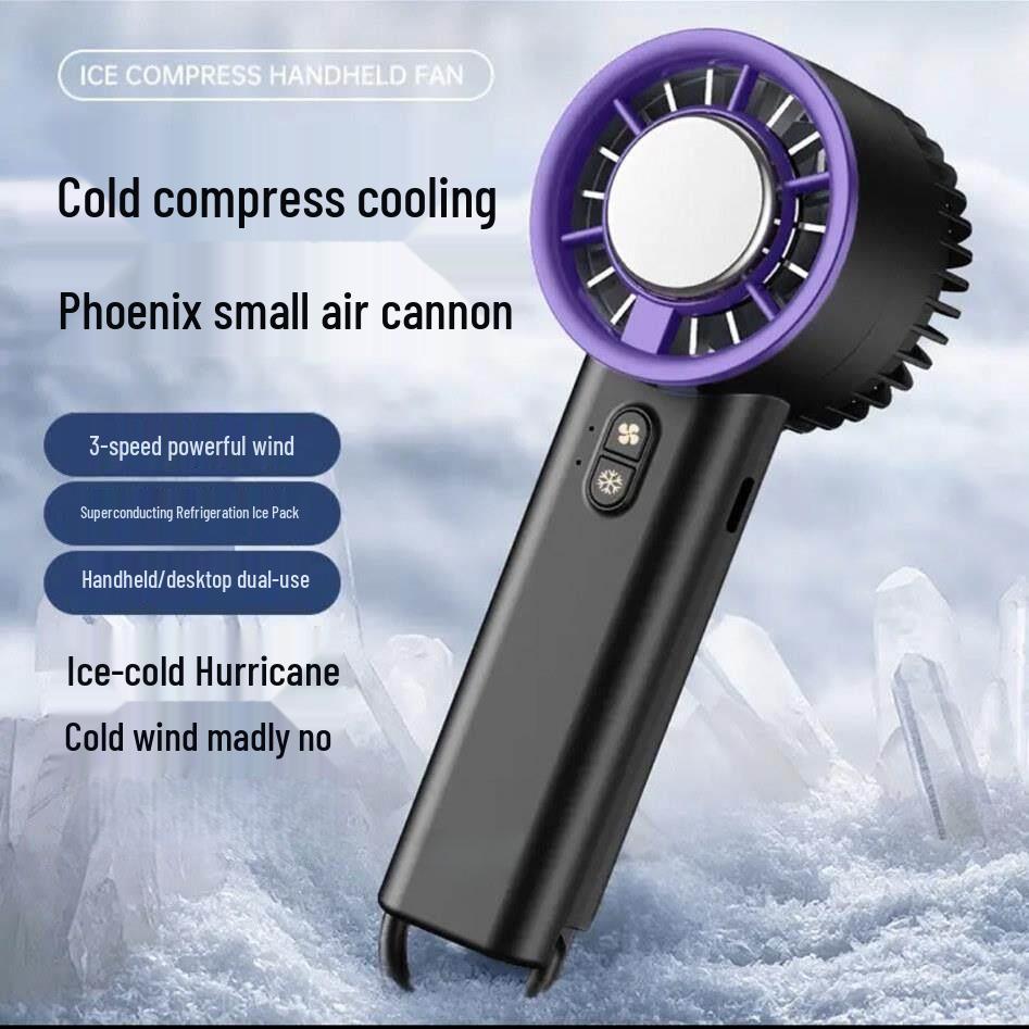 Portable Summer Ice Cooling Handheld Mini Fan for Outdoor and Travel