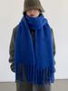 Korean atmosphere Mohair plaid plush scarf women's 1116 autumn and winter warm atmosphere couple scarf
