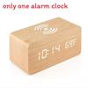 Modern Wooden Led Digital Clock With Temperature Display For Home Office Decor