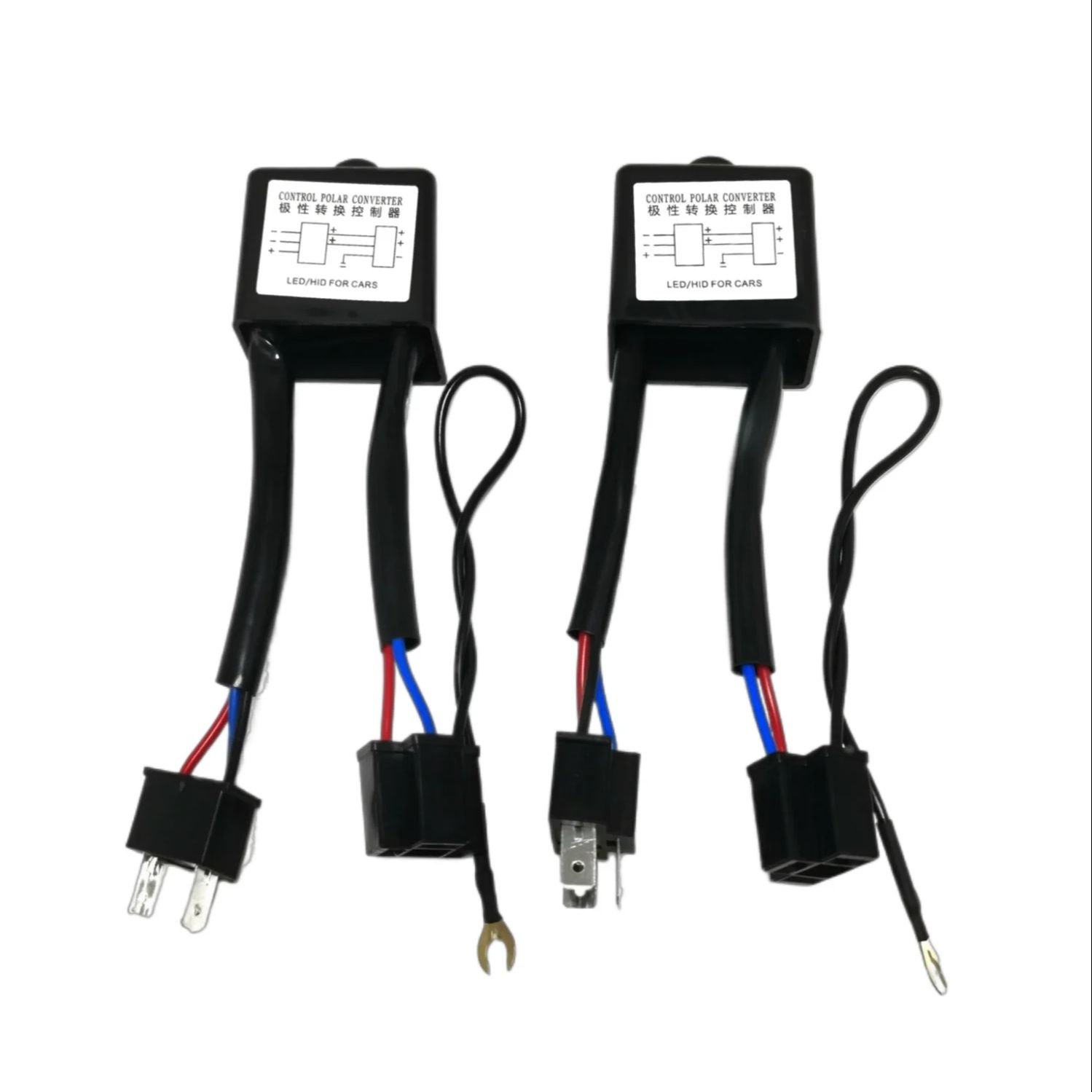 2Pcs H4 LED Reversed Polarity Converter Negative Switch Harness Adapter Polar Inverter for HID Xenon Lighting Car Electrical 2Pcs