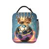 2026 Borsa Pranzo con Motivo Calcio Pranzo al Sacco per Picnic per Bambino Stampa alla Moda Borsa Termica a Borsa Oxford Borsa Frigo Portatile