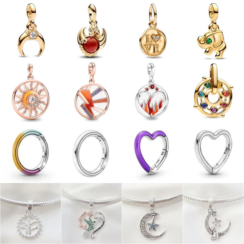 Nowy Srebro Próby S925 Platerowany Koralik Me Serii Miłość Koniczyna Gwiazda Wisiorek Zawieszka Pasuje Oryginalna Bransoletka Kobiety Biżuteria DIY