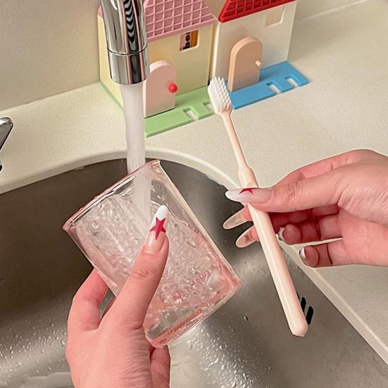 Toothbrush Holder Wall Mounted Storage Rack Double Slot Design Keeps Toothbrush Dry Bathroom Organizer