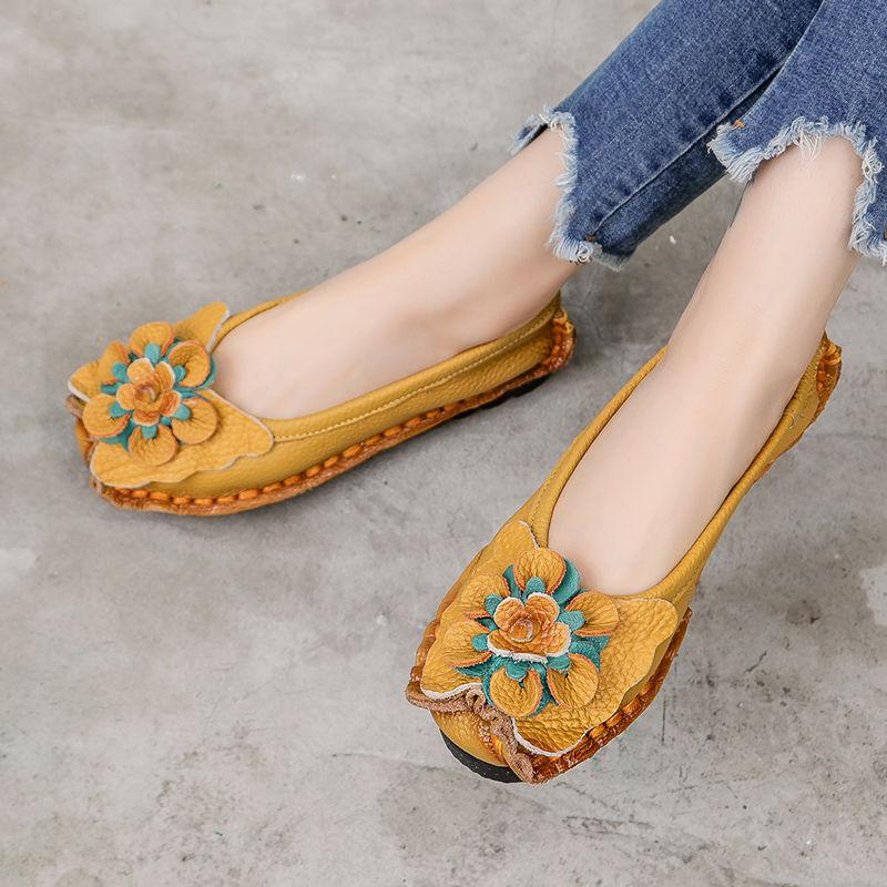 2025 Women's Noble Purple Moccasins Geunine Leather Vintage Flats Woman Deisgner Flat Shoes for Women Sewing Oxford Sneaker