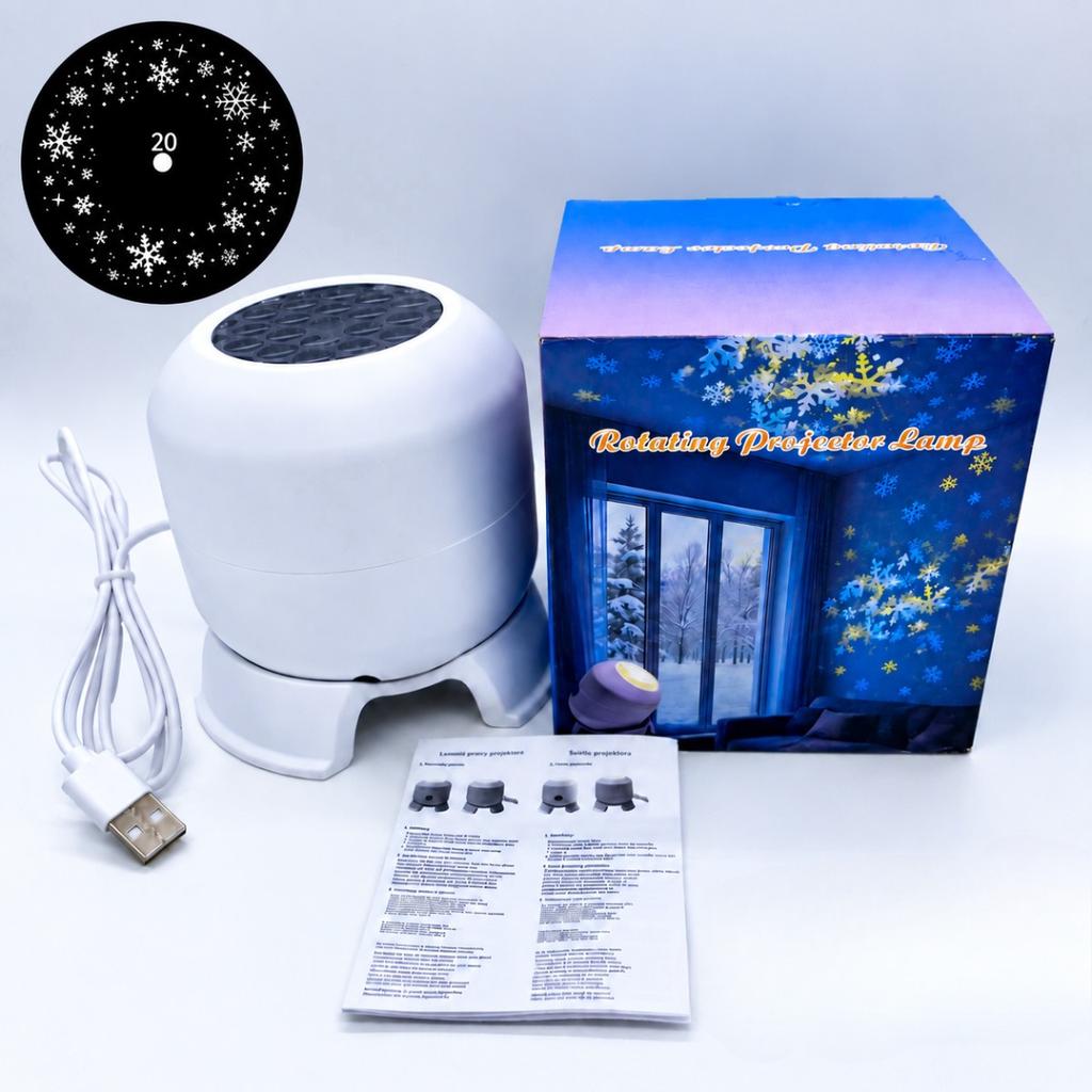 1Pc LED Dynamic Starry Sky Projection Light Ocean Gypsy Atmosphere Light, Children's Bedroom Christmas Snowflake Night Light