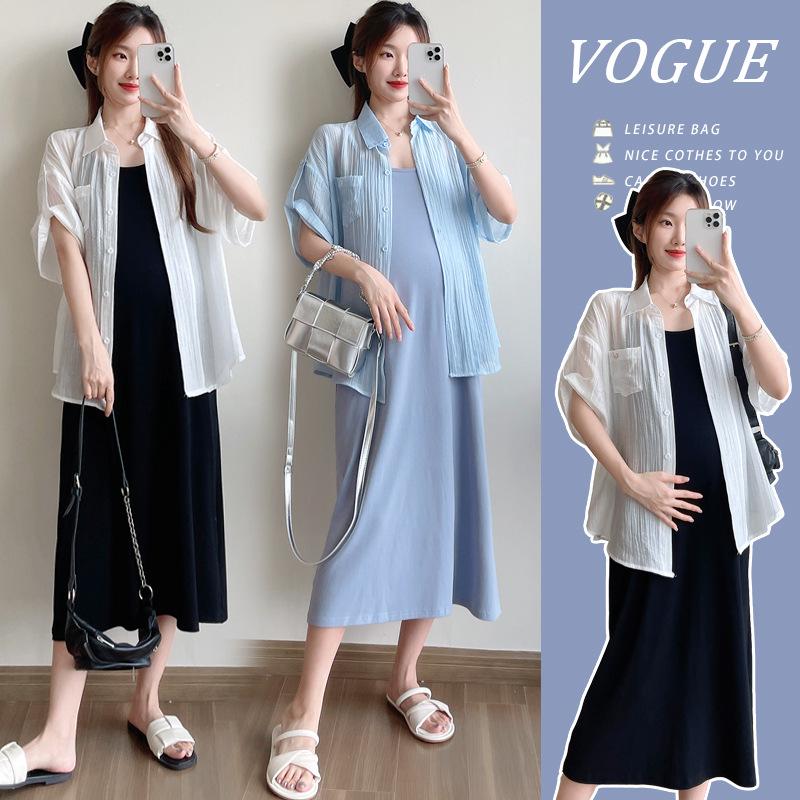 

Summer Sun Protection Spaghetti Strap Dress and Loose Shirt Set Extra Large