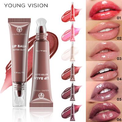 6-color Crystal Head Tube Lip Gloss Nourishes Pearlescent Band Sparkling Lip Gloss Moisturizes Exfoliating Make Up Beauty Lips Care