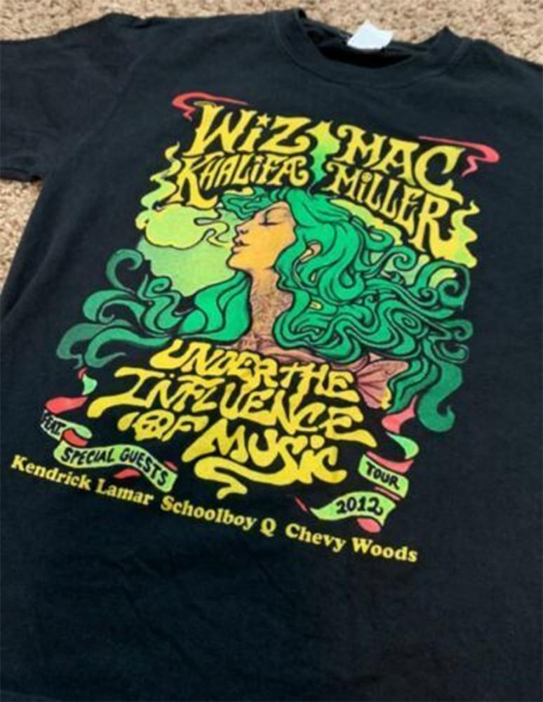 Mac Miller Wiz Khalifa Tour Black T Shirt Size S to 5XL Unisex T-Shirt XXXXL