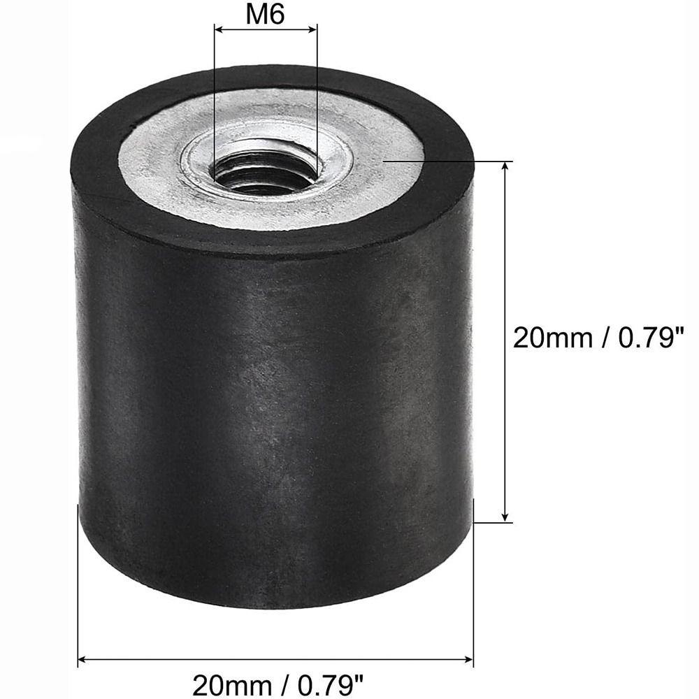 4Pcs Round Rubber Mounts Black Shock Absorber Female Vibration Isolator  Air Compressor