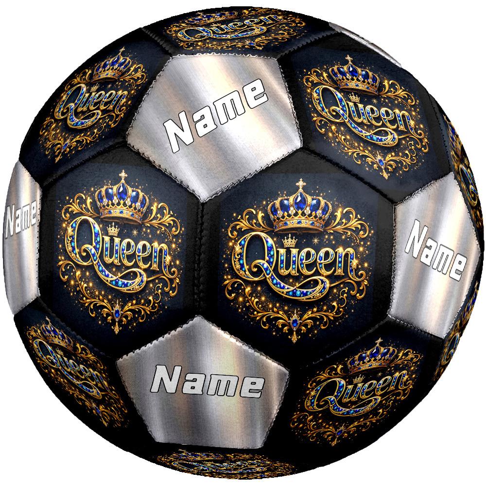 Customize Your Name Royal Queen'S Crown Size 5 Soccer Ball Machinestitched Indooroutdoor Training And Matches Ideal For Soccer Enthusiasts Ideal For