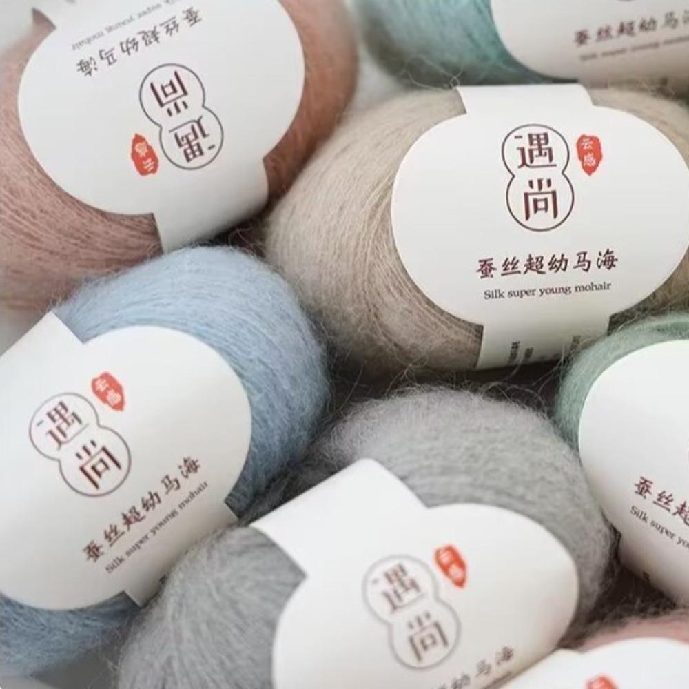 Warm Baby Wool Crochet Yarn 20g/140m Soft Thin Wool Yarn High Content Mohair Yarn  Scarf