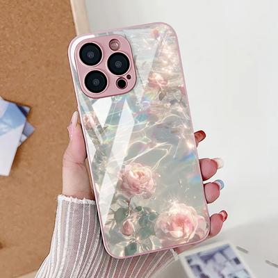 Rose Flower Phone Case For iPhone 16 Pro Case iPhone 17 15 13 11 12 14 Pro Max 7 8 Plus 16E 17 Air XR SE Tempered Glass Cover