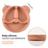 1pc 20x20x3cm Cute Bear Baby Food Supplement Tableware - Food Grade Silicone Suction Cup Dinner Plate Fall-proof Food Bowl