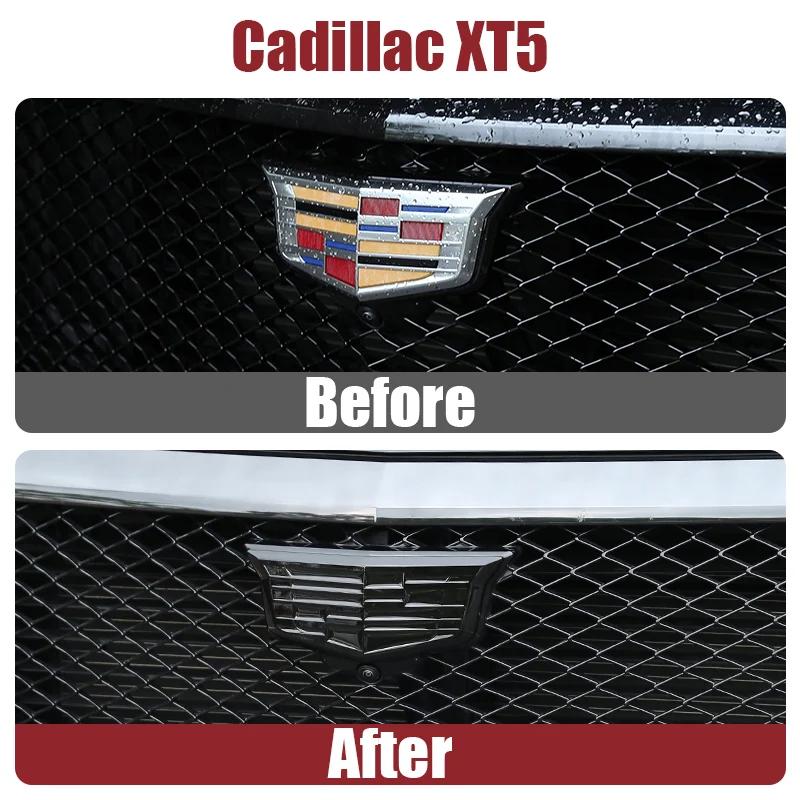 For Cadillac XT5 2016-2025 2PCS New Alloy Car Front Grille Emblem Rear Trunk Badge Stickers Decals Auto Modifiction Accessories